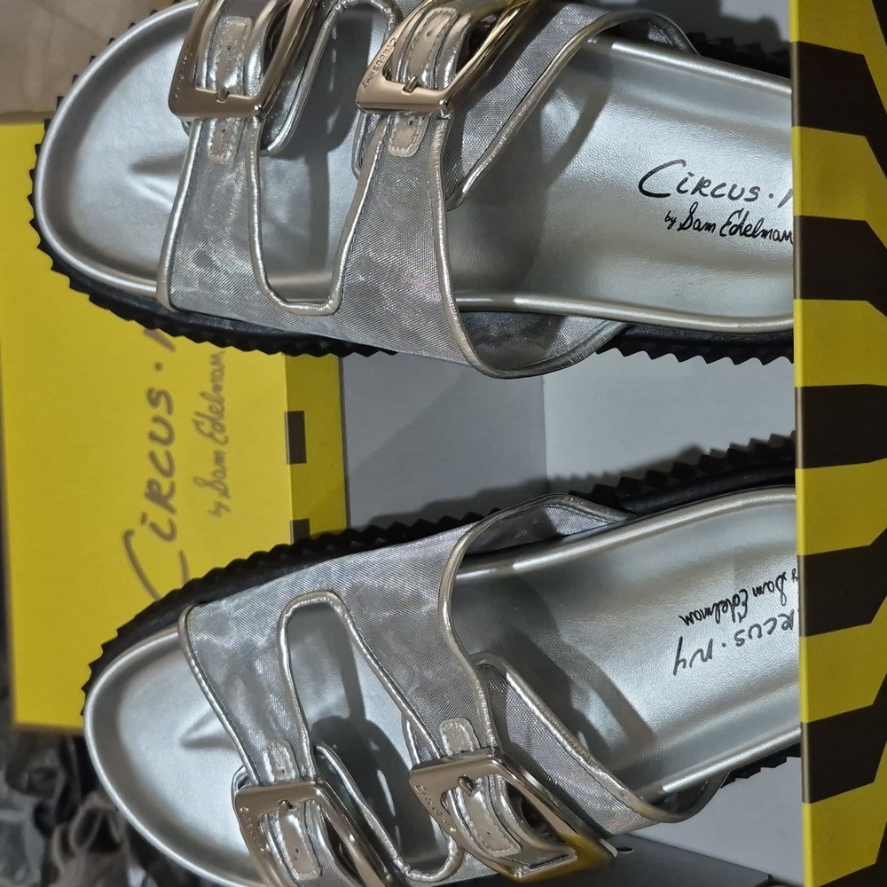Circus by Sam Edelman Metallic Silver Mesh Sandals